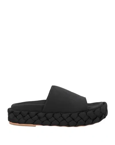 Paloma Barceló Woman Sandals Black Size 10 Textile Fibers