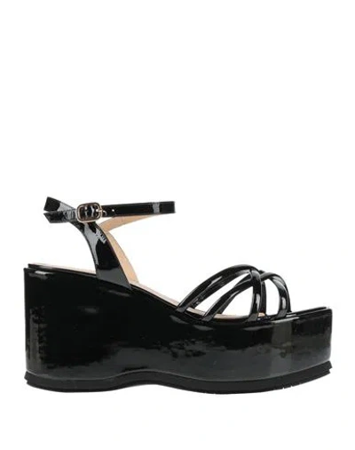 Paloma Barceló Woman Sandals Black Size 6 Leather
