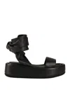 Paloma Barceló Woman Sandals Black Size 6 Soft Leather In Black