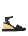 Paloma Barceló Woman Sandals Black Size 6 Soft Leather In Black