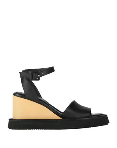 Paloma Barceló Woman Sandals Black Size 6 Soft Leather