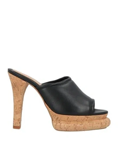 Paloma Barceló Woman Sandals Black Size 8 Leather