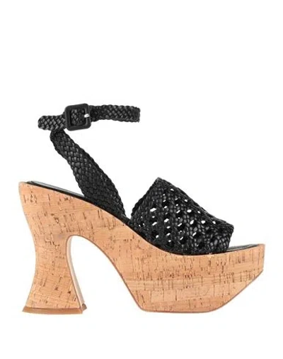 Paloma Barceló Woman Sandals Black Size 8 Leather