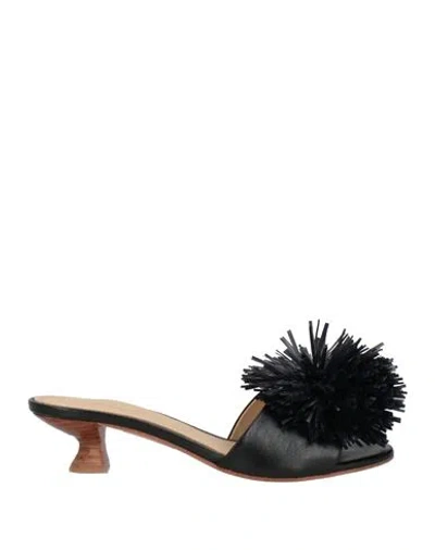 Paloma Barceló Woman Sandals Black Size 8 Leather