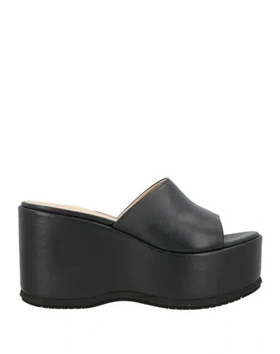 Paloma Barceló Woman Sandals Black Size 8 Leather