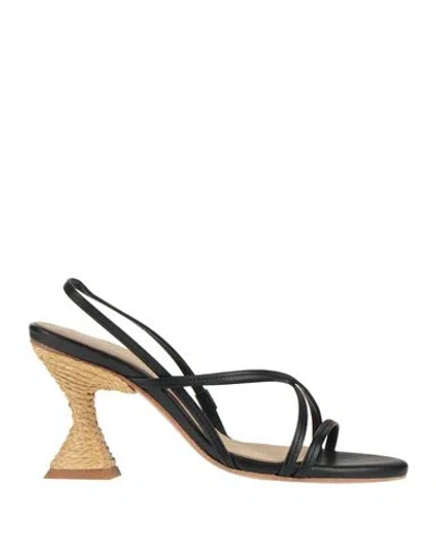 Paloma Barceló Woman Sandals Black Size 8 Leather