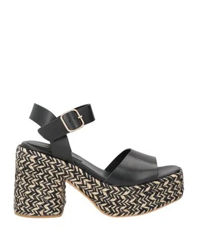 Paloma Barceló Woman Sandals Black Size 8 Leather