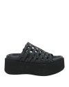 Paloma Barceló Woman Sandals Black Size 10 Leather