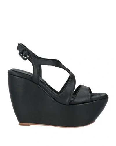 PALOMA BARCELÓ PALOMA BARCELÓ WOMAN SANDALS BLACK SIZE 8 LEATHER