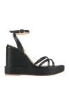 Paloma Barceló Woman Sandals Black Size 8 Leather