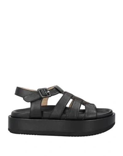 Paloma Barceló Woman Sandals Black Size 8 Leather