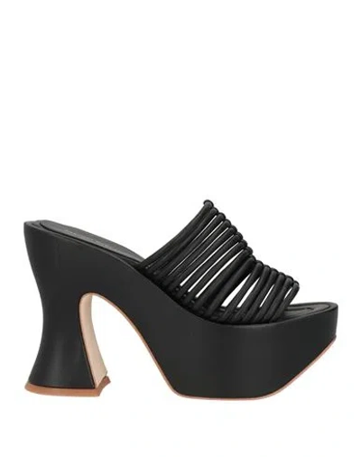 Paloma Barceló Woman Sandals Black Size 8 Soft Leather