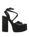 Paloma Barceló Woman Sandals Black Size 8 Soft Leather