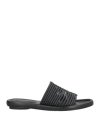 Paloma Barceló Woman Sandals Black Size 9.5 Leather