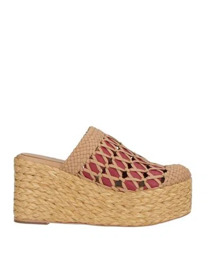Paloma Barceló Naia Woman Espadrilles Light Brown Size 7 Leather