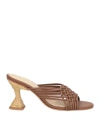 Paloma Barceló Woman Sandals Brown Size 6 Leather In Brown