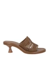 Paloma Barceló Woman Sandals Brown Size 8 Leather In Brown