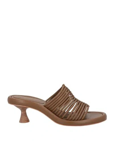 Paloma Barceló Woman Sandals Brown Size 8 Leather