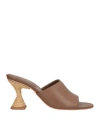 Paloma Barceló Woman Sandals Brown Size 8 Leather In Brown