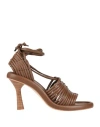 Paloma Barceló Woman Sandals Brown Size 9 Leather