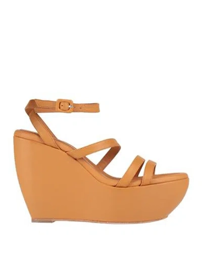Paloma Barceló Woman Sandals Camel Size 8 Leather In Nude