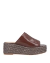 Paloma Barceló Woman Sandals Chocolate Brown Size 8 Leather