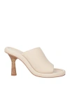 Paloma Barceló Woman Sandals Cream Size 6 Soft Leather In White