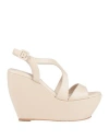 Paloma Barceló Woman Sandals Cream Size 8 Leather In White