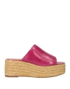 Paloma Barceló Woman Sandals Fuchsia Size 6 Leather In Pink