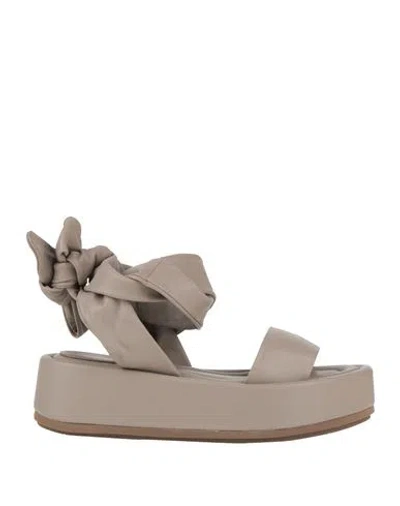 Paloma Barceló Woman Sandals Grey Size 7 Soft Leather