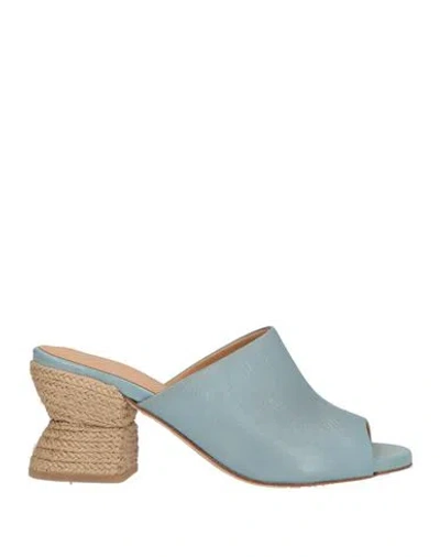 Paloma Barceló Woman Sandals Light Blue Size 7 Leather