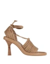 Paloma Barceló Woman Sandals Light Brown Size 8 Leather In Beige
