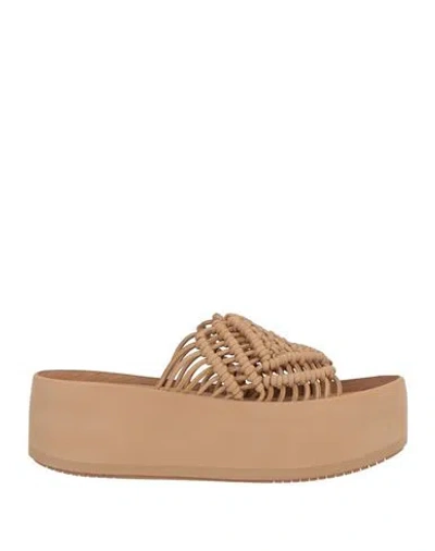 Paloma Barceló Woman Sandals Light Brown Size 9 Leather