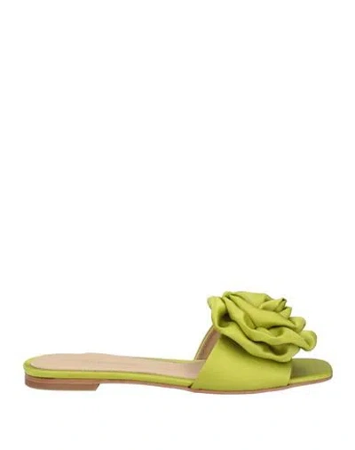 Paloma Barceló Calipso Floral-appliqué Sandals In Green