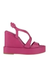 Paloma Barceló Woman Sandals Magenta Size 8 Soft Leather