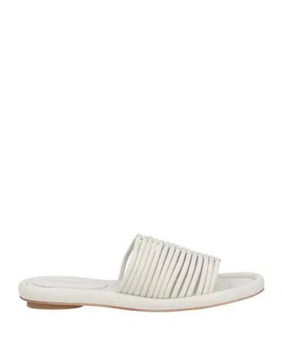 Paloma Barceló Woman Sandals Off White Size 9.5 Soft Leather