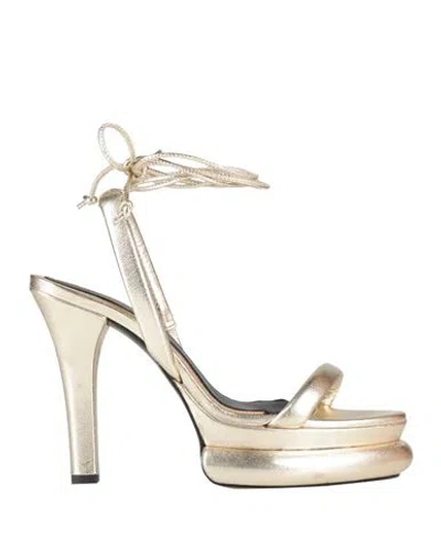 Paloma Barceló Woman Sandals Platinum Size 8 Leather In Grey