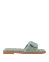 Paloma Barceló Woman Sandals Sage Green Size 8 Leather