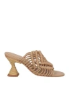 Paloma Barceló Woman Sandals Sand Size 8 Leather In Beige