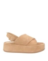 Paloma Barceló Woman Sandals Sand Size 8 Leather In Beige