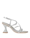 Paloma Barceló Woman Sandals Silver Size 8 Leather In Silver