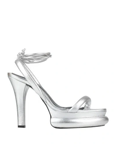 Paloma Barceló Woman Sandals Silver Size 10 Leather