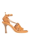 Paloma Barceló Woman Sandals Tan Size 10 Leather In Brown