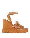 Paloma Barceló Woman Sandals Mandarin Size 6 Leather In Brown