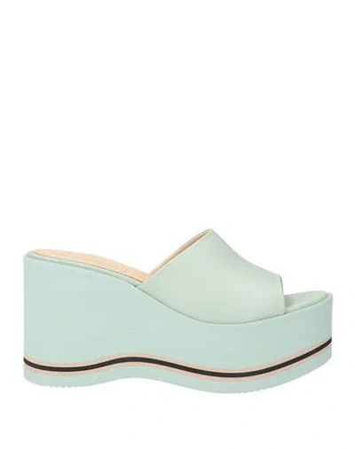 Paloma Barceló Woman Sandals Turquoise Size 8 Leather In Blue