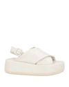 Paloma Barceló Woman Sandals White Size 8 Leather