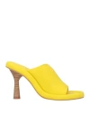 Paloma Barceló Woman Sandals Yellow Size 8 Soft Leather