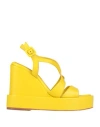 Paloma Barceló Woman Sandals Yellow Size 9.5 Soft Leather
