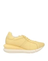 Paloma Barceló Woman Sneakers Pastel Yellow Size 10 Leather