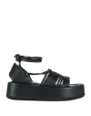Paloma Barceló Woman Thong Sandal Black Size 8 Leather